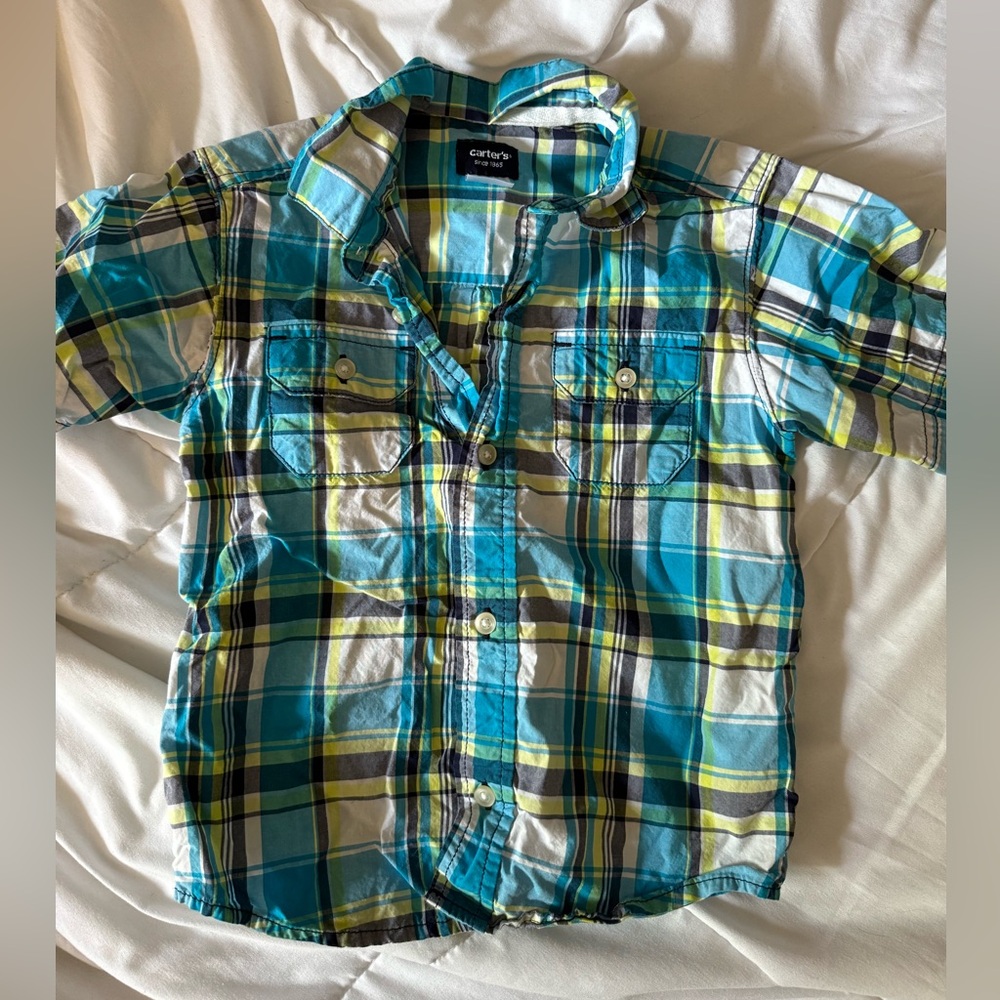 Carter's Vibrant Plaid Button Down Shirt